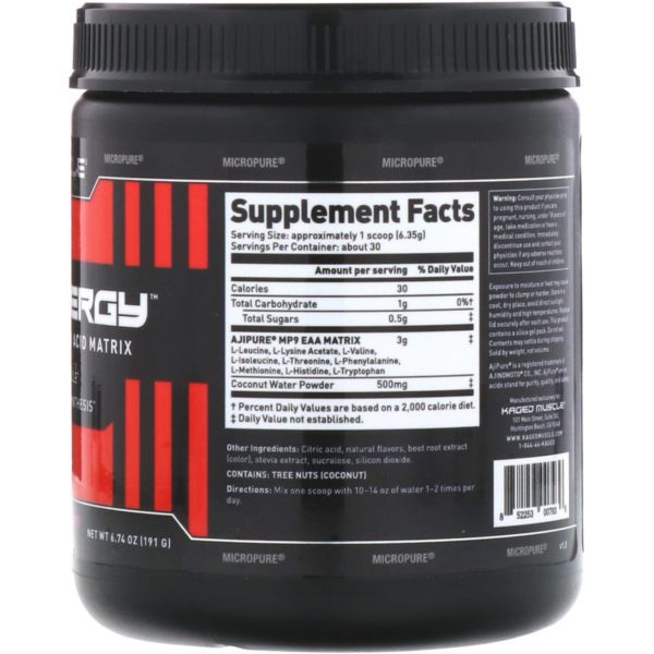 Kaged Muscle, Amino Synergy, Raspberry Lemonade, 6.74 oz (191 g) - Imagen 2