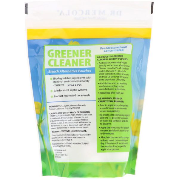 Dr. Mercola, Greener Cleaner, cápsulas blanqueadoras alternativas, 24 bolsitas - Imagen 2