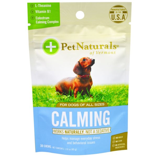 Pet Naturals of Vermont, Calmante, Para perros, 30 Masticables, 1.59 oz (45 g)