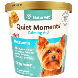 NaturVet, Momentos tranquilos, calmantes, más melatonina, 70 cápsulas blandas