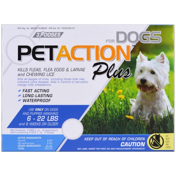 PetAction Plus, Para perros pequeños, 3 dosis - 0.023 fl oz