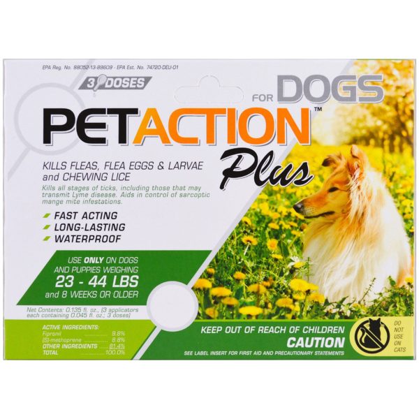 PetAction Plus, Para perros medianos, 3 Doses- 0.045 fl. Oz