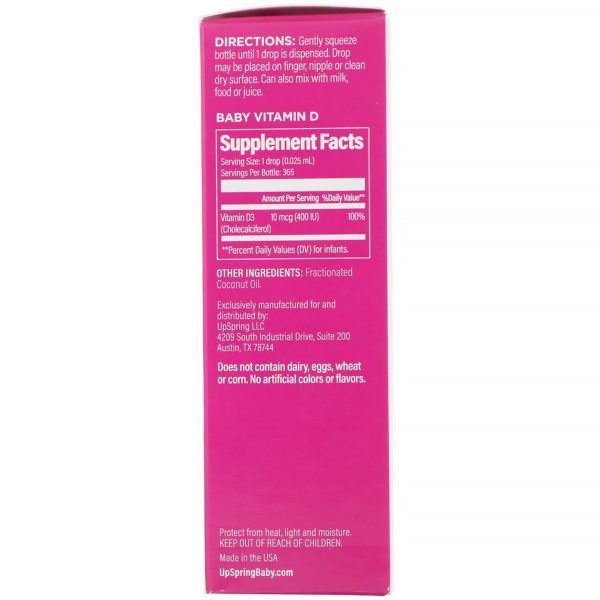 UpSpring, Gotas de vitamina D3 líquida para bebés, 9,13 ml (0,31 oz. líq.) - Imagen 2