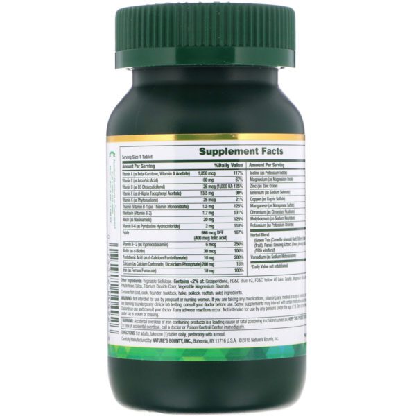 Nature's Bounty, Adult Multi, Complete Multivitamin with D3 , 100 Tablets - Imagen 2