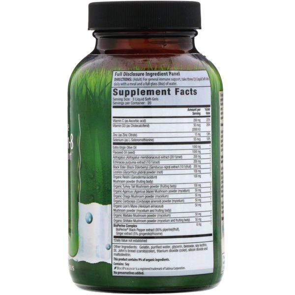 Irwin Naturals, Pure Defense 8-hongos, sumplemento inmunitario, 60 cápsulas blandas - Imagen 2
