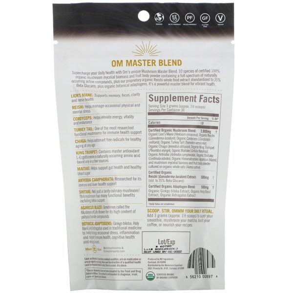Om Mushrooms, Mushroom Master Blend, 3.17 oz (90 g) - Imagen 2