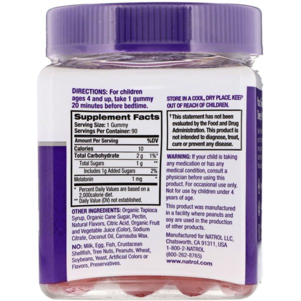 Natrol, Kids, Melatonin, Ages 4 & Up, Berry, 90 Gummies - Imagen 2