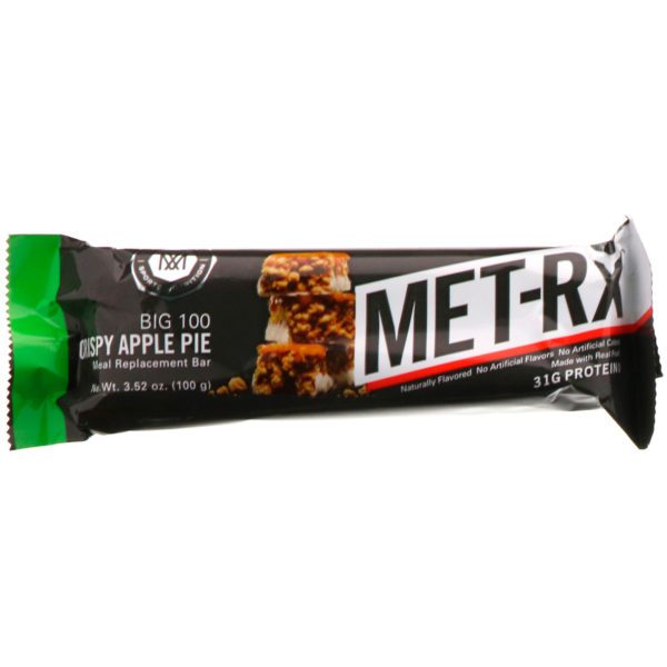 MET-Rx, Gran 100 Colosal, barra de reemplazo de la carne, pastel de manzana crocante, 9 barras, 3,52 onzas (100 g) c/u - Imagen 4