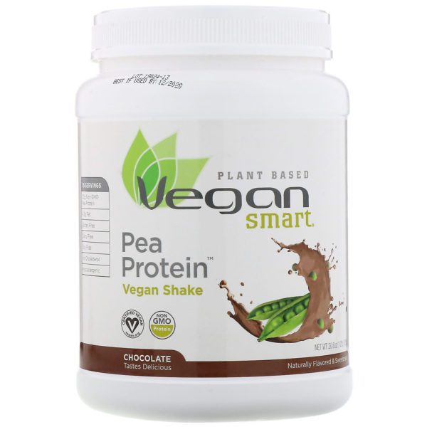 VeganSmart, Batido de proteína de arveja vegana, chocolate, 585 g (20,6 oz)