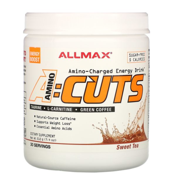 ALLMAX Nutrition, AMINOCUTS (ACUTS), Bebida energética con aminoácidos, Té dulce, 210 g (7,4 oz)