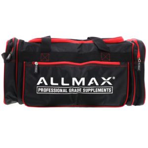 ALLMAX Nutrition, Bolso para el gimnasio fitness prémium ALLMAX, Negro y rojo, 1 bolso