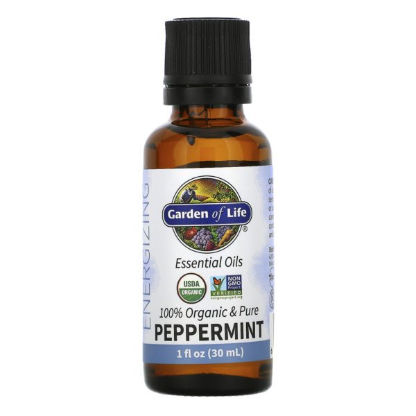 Garden of Life, 100% Organic & Pure, Essential Oils, Energizing, Peppermint, 1 fl oz (30 ml)