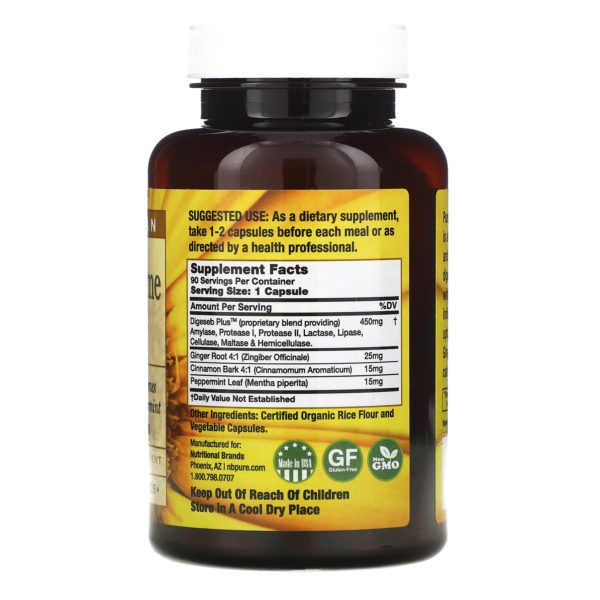 Pure Vegan, Complejo de enzimas digestivas, 90 cápsulas vegetales - Imagen 2