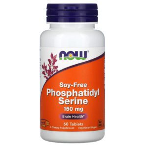 Now Foods, Fosfatidilserina, Sin soya, 150 mg, 60 comprimidos