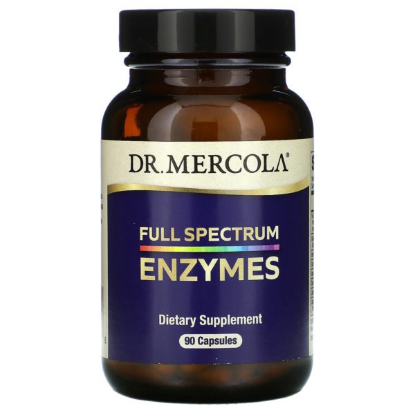 Dr. Mercola, Enzimas, Espectro completo, 90 cápsulas