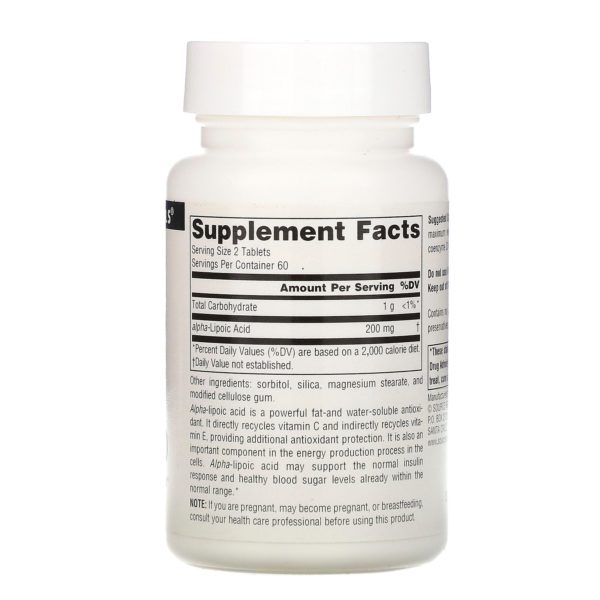 Source Naturals, Ácido alfa-lipoico, 100 mg, 120 comprimidos - Imagen 2