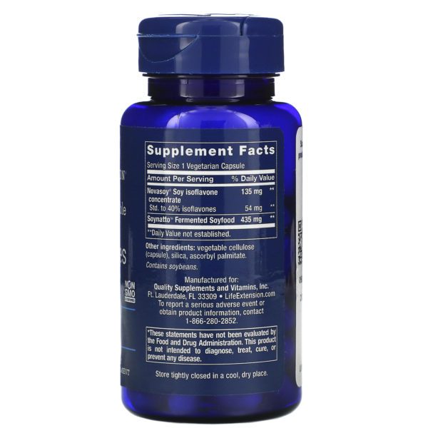 Life Extension, Isoflavonas de Soya, Súper absorbible, 60 Capsulas Vegetales - Imagen 2