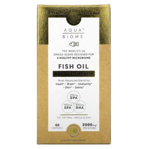 Enzymedica, Aqua Biome, Aceite de pescado, Concentración máxima, Limón, 2000 mg, 60 cápsulas blandas