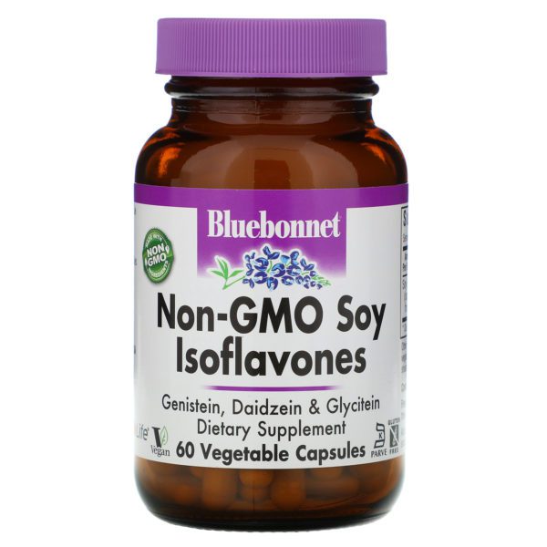 Bluebonnet Nutrition, Isoflavonos de Soja sin OGM, 60 Cápsulas Vegetales