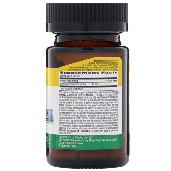 Country Life, DHEA, 10 mg, 50 cápsulas vegetarianas - Imagen 2