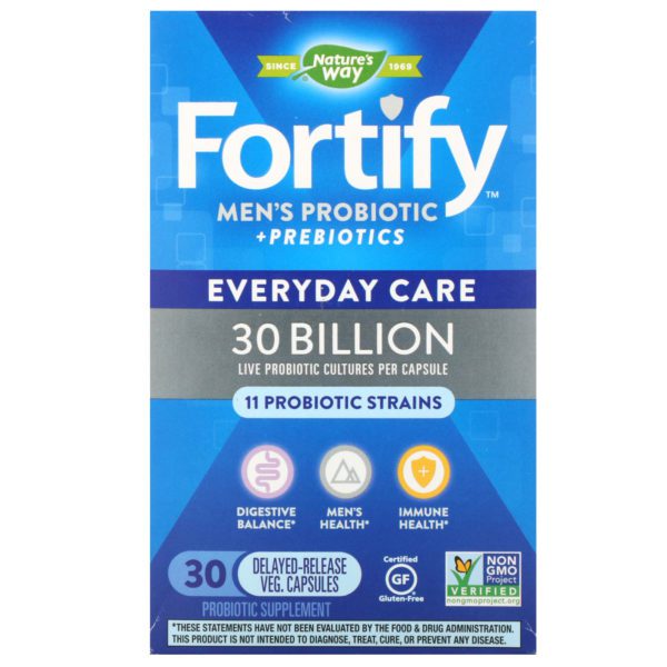 Nature's Way, Fortify Men's 30 Billion Probiotic, 30 Vegetarian Capsules