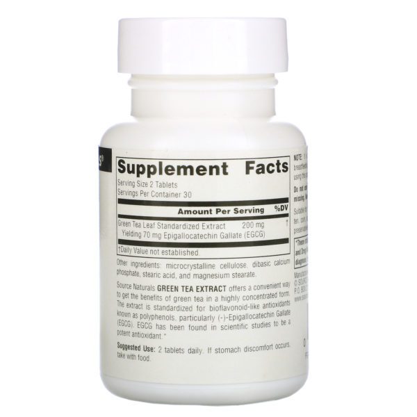 Source Naturals, Green Tea Extract, 100 mg, 60 Tablets - Imagen 2