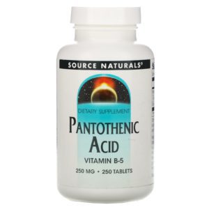 Source Naturals, Ácido Pantoténico, Vitamina B-5, 250 mg, 250 comprimidos