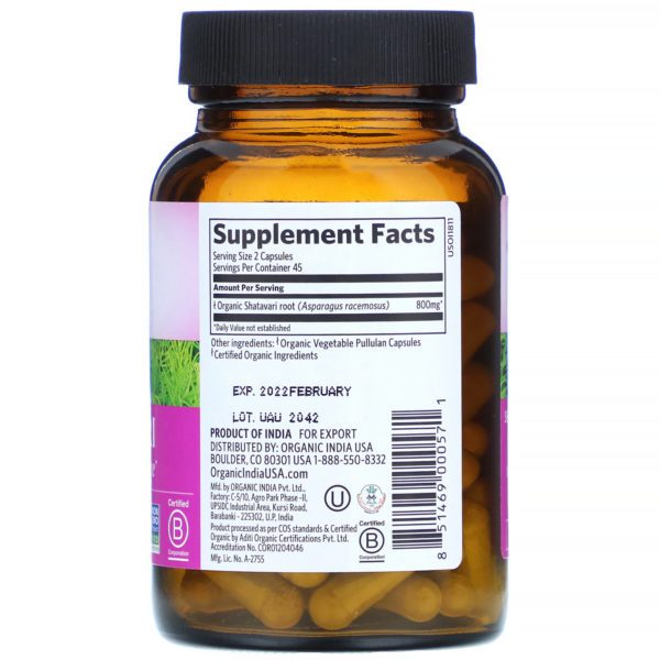Organic India, Shatavari, 90 Vegetarian Caps - Imagen 2