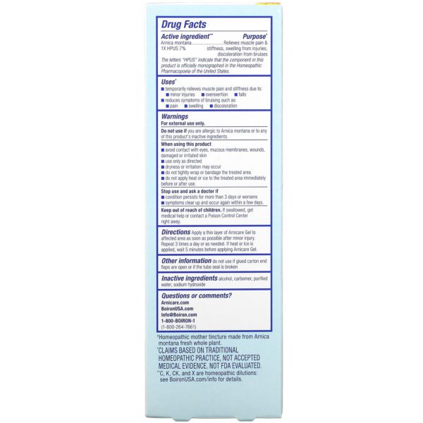 Boiron, Arnicare Gel, alivio del dolor, sin perfume, 4,1 onzas (120 g) - Imagen 3
