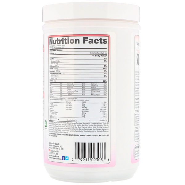 Naturade, Total Soy, Meal Replacement, Strawberry Cream, 17.88 oz (507 g) - Imagen 2