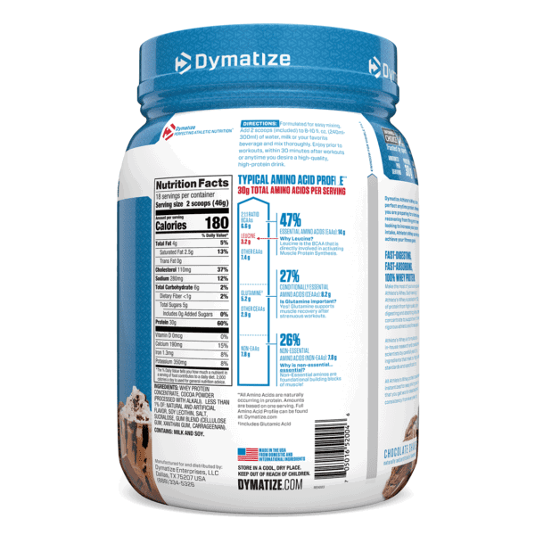 Dymatize Nutrition, Athlete’s Whey, Batido de chocolate, 828 g (1,83 lb) - Imagen 2