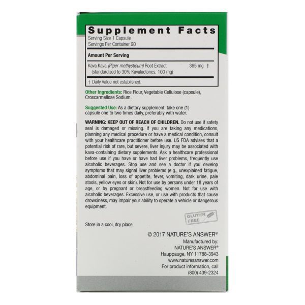 Nature's Answer, Kava-6, 90 Vegetarian Capsules - Imagen 2