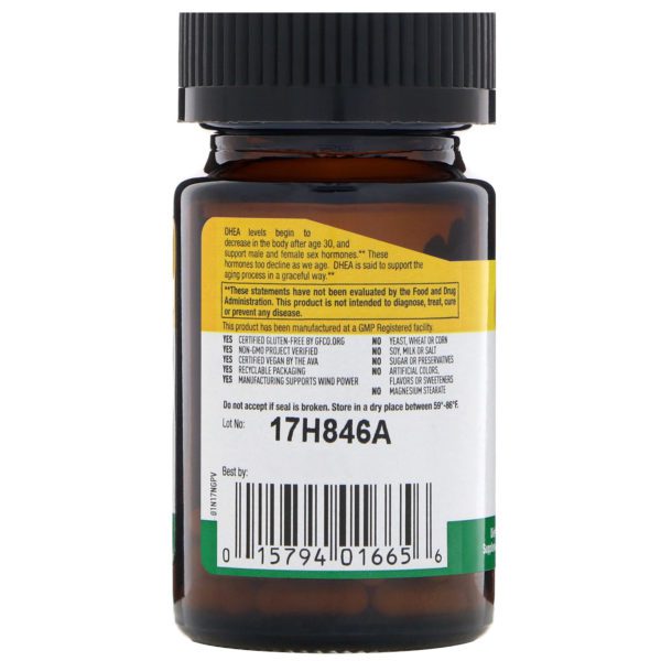 Country Life, DHEA, 10 mg, 50 cápsulas vegetarianas - Imagen 3