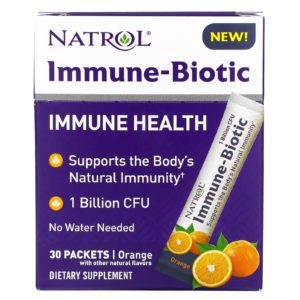 Natrol, Probiótico inmunitario, Naranja, 1000 millones de UFC, 30 sobres
