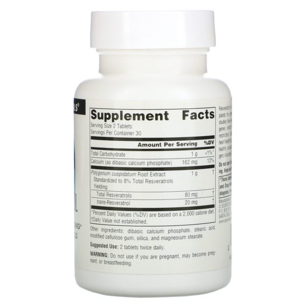 Source Naturals, Resveratrol, 40 mg, 60 Tablets - Imagen 2