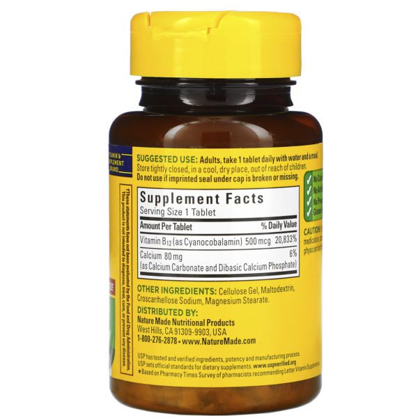 Nature Made, Vitamin B-12, 500 mcg, 200 Tablets - Imagen 2