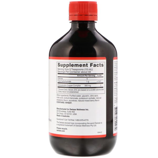 Swisse, Clorofila, Tónico Líquido Mixed Berry Flavor, 16.9 fl oz (500 ml) - Imagen 2
