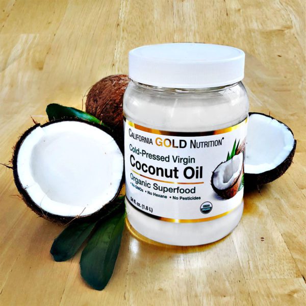 California Gold Nutrition, Aceite de coco extra virgen orgánico y prensado en frío, 1,6 l (54 oz. líq.) - Imagen 3