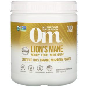 Om Mushrooms, Melena de león, Hongo 100 % orgánico certificado en polvo, 200 g (7,05 oz)