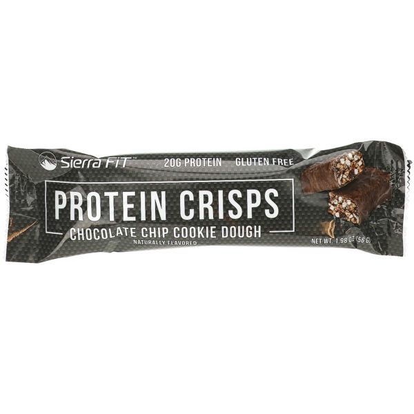 Sierra Fit, Barritas proteicas crocantes, Chispas de chocolate y pasta de galletitas, 12 barritas, 56 g (1,98 oz) cada una - Imagen 4