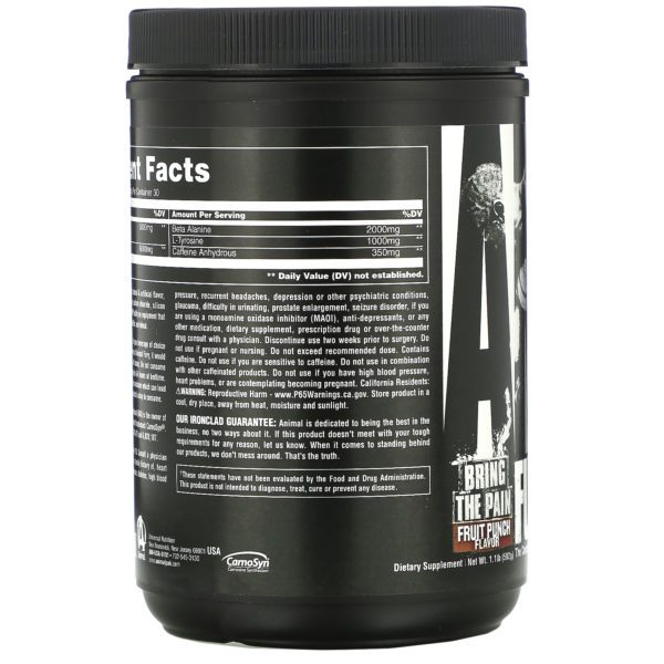 Universal Nutrition, Animal Fury, Fruit Punch, 1.1 lb (502 g) - Imagen 3