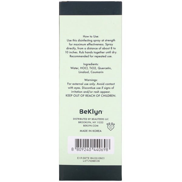 BeKLYN, Absolute Purifying Spray, Alcohol-Free Hand Sanitizer, 10.14 fl oz (300 ml) - Imagen 3