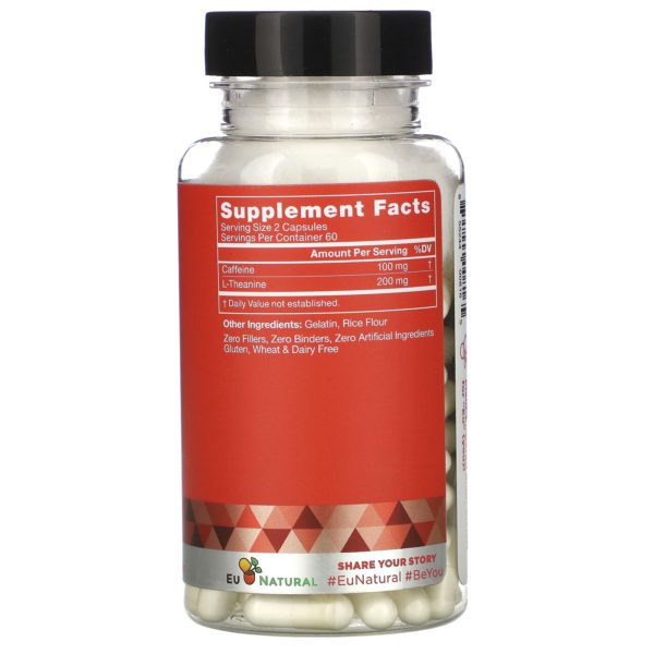 Eu Natural, ELITE, Caffeine & L-Theanine, 120 Capsules - Imagen 2