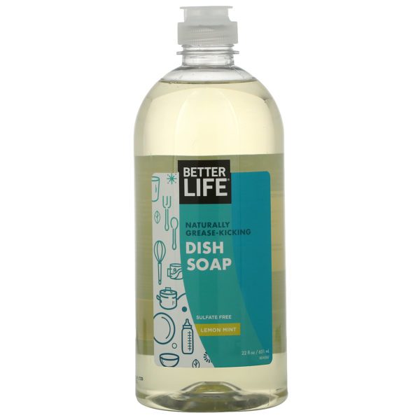 Better Life, Dish It Out, Jabón detergente para platos, naturalmente elimina las grasas, limón y menta, 22 fl oz (651 ml)