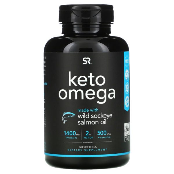 Sports Research, Omega cetogénico con aceite de salmón rojo silvestre, 120 cápsulas blandas