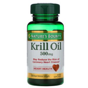 Nature's Bounty, Aceite de krill, 500 mg, 30 cápsulas blandas de liberación rápida