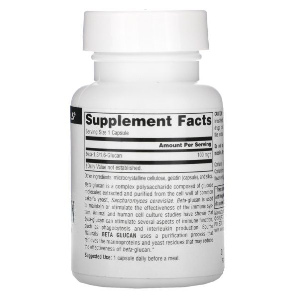 Source Naturals, Beta Glucano, 100 mg, 30 cápsulas - Imagen 2