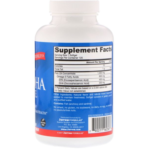 Jarrow Formulas, EPA-DHA Balance, Suplemento alimentario, 120 cápsulas blandas - Imagen 2