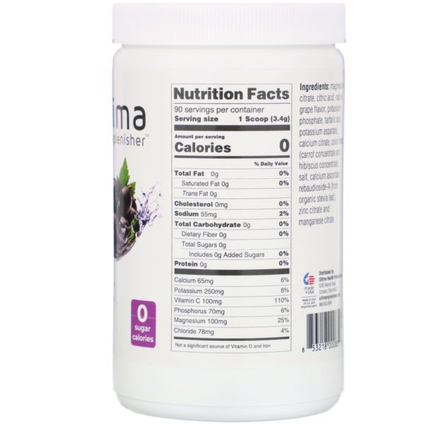 Ultima Replenisher, Mezcla para preparar bebidas con electrolitos, Uva, 306 g (10,8 oz) - Imagen 2