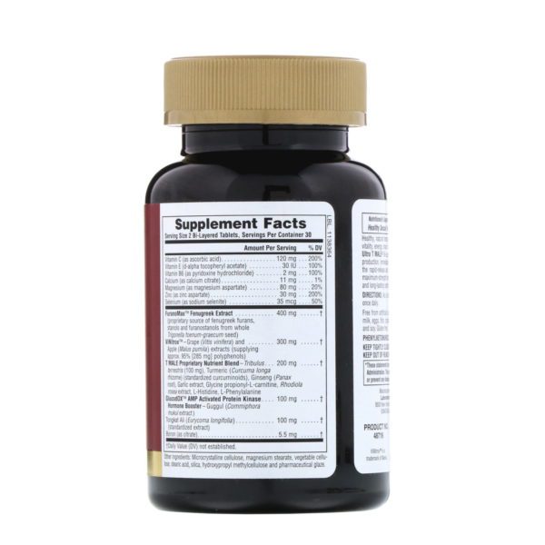 Nature's Plus, Ultra T-Male, aumento de la testosterona para hombres, máxima potencia, 60 comprimidos bi-capas - Imagen 2